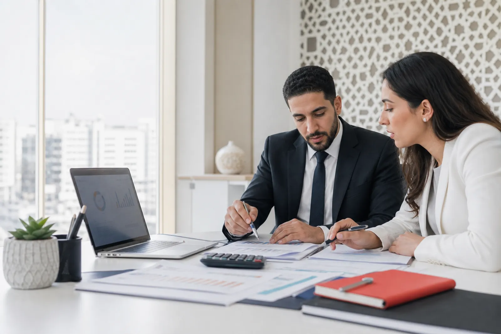Consultants MCCG analysant des documents financiers